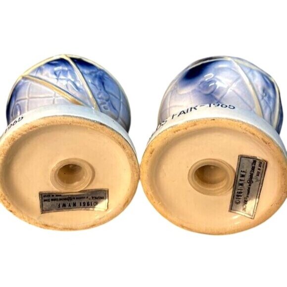 1964 New York Worlds Fair Globe Salt Pepper Shakers Ceramic Made In Japan - Picture 5 of 5